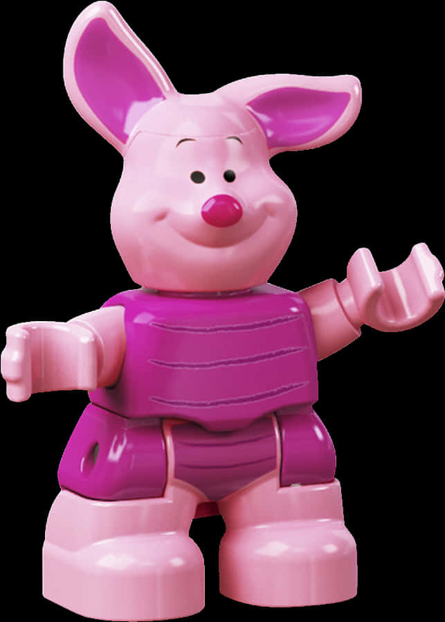 Pink Piglet Figure Smiling