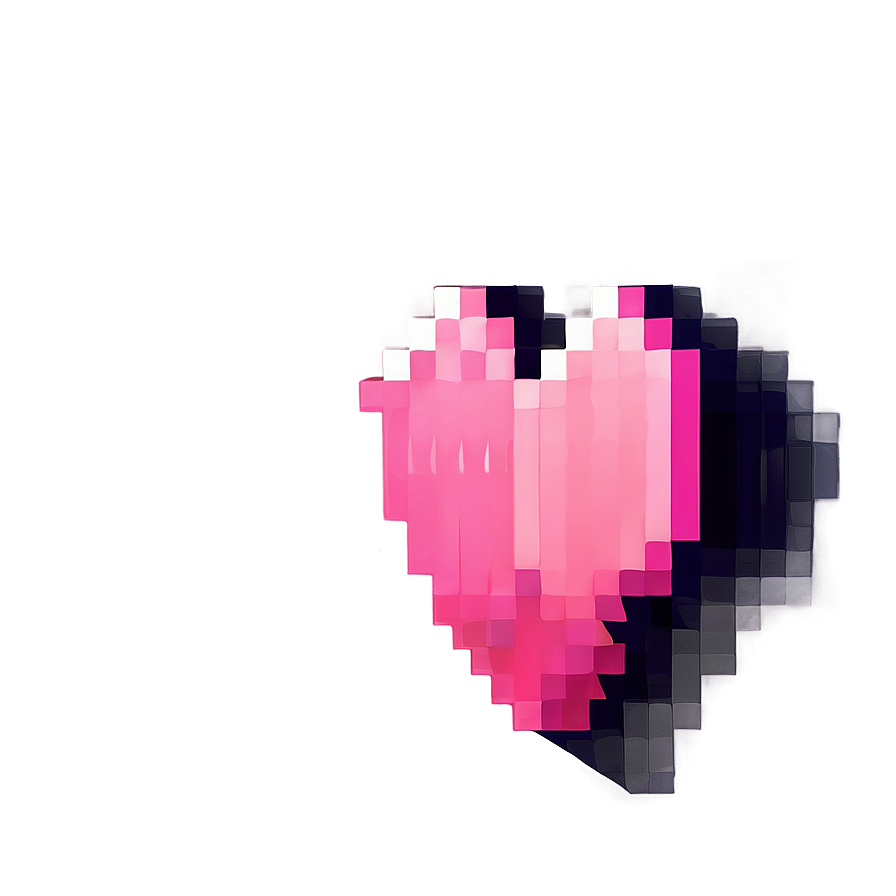 Pink Pixel Heart Png 05252024