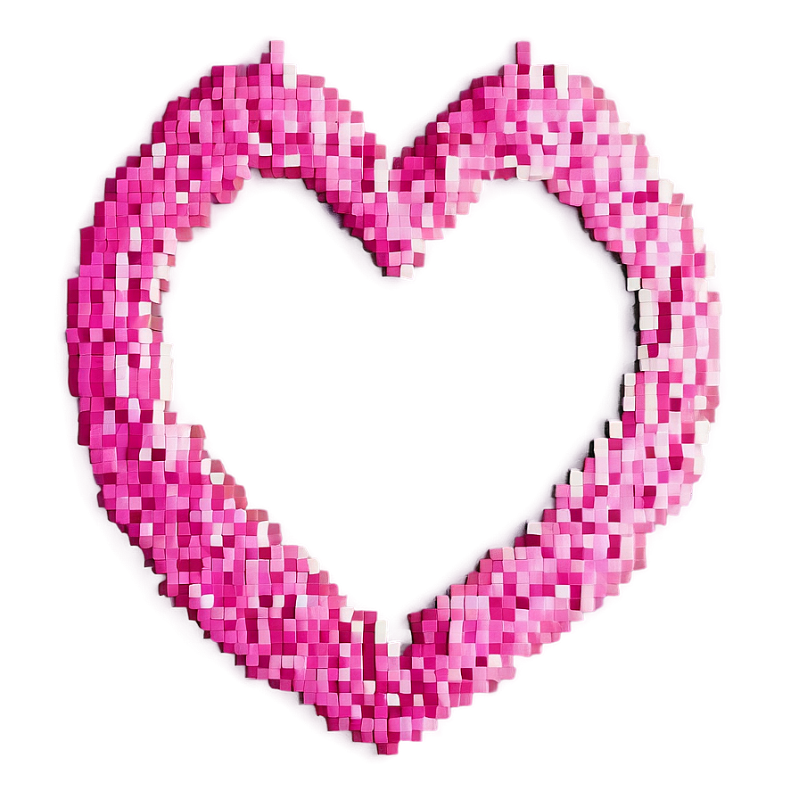 Pink Pixel Heart Png Hau