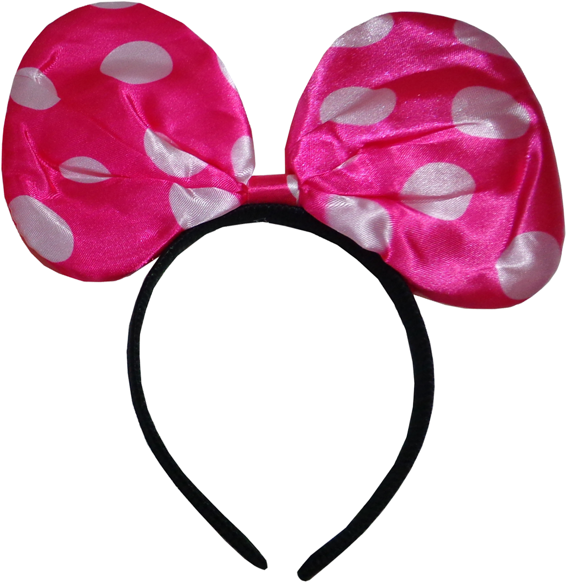 Pink Polka Dot Bow Headband