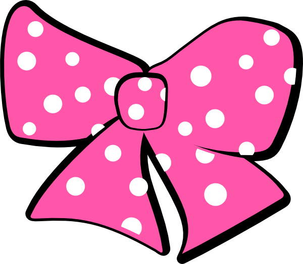 Pink Polka Dot Bow Illustration