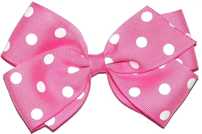 Pink Polka Dot Hair Bow