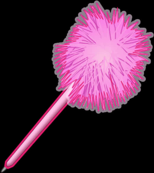 Pink Pom Pom Wand Illustration