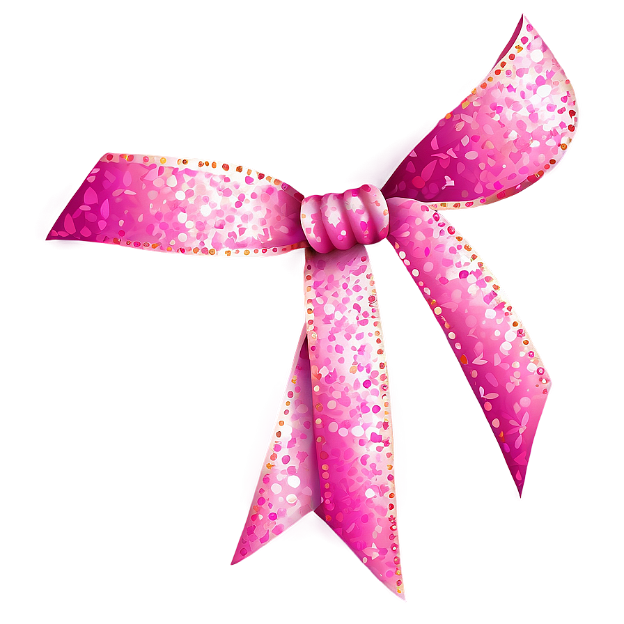 Pink Ribbon With Glitter Png 05252024