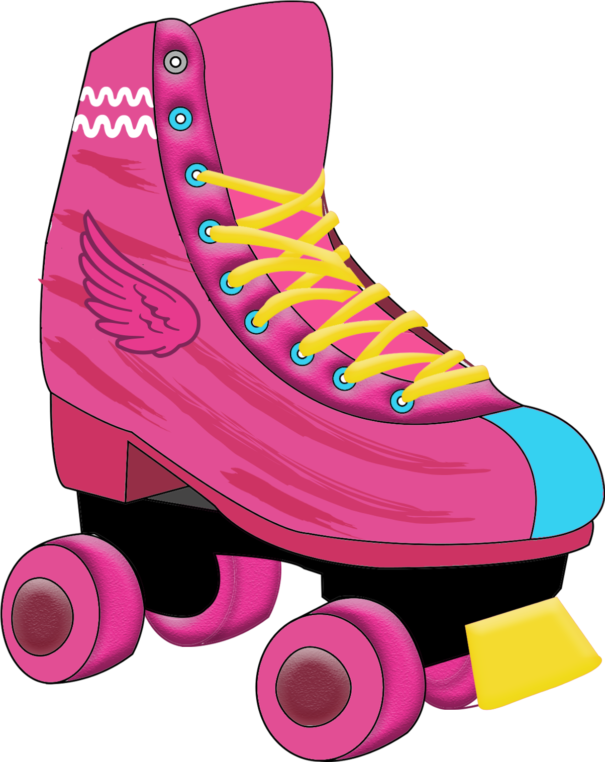 Pink Roller Skate Illustration