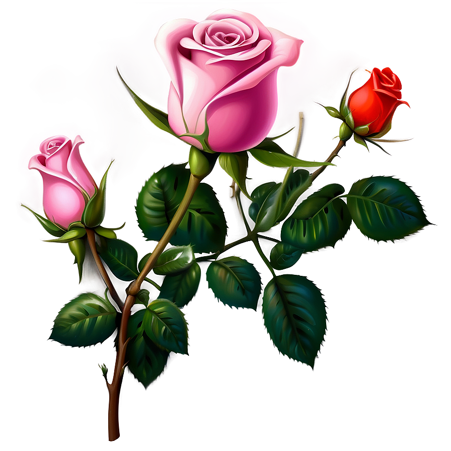 Pink Rose Art Png Mcs