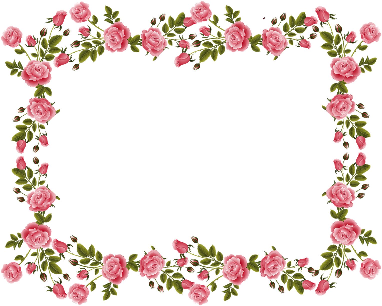 Pink Rose Floral Border Design