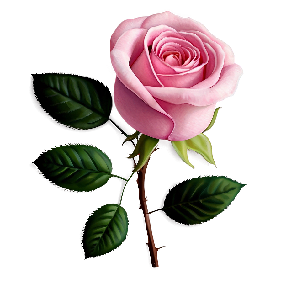 Pink Rose Illustration Png Qwp