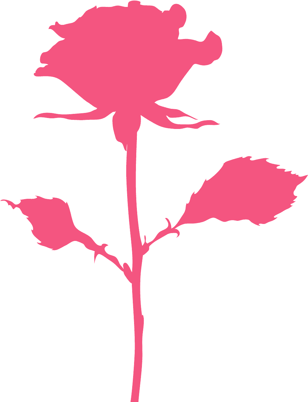 Pink Rose Silhouette Vector