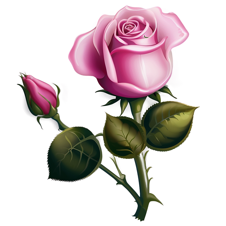 Pink Rose Vector Artwork Png 06292024