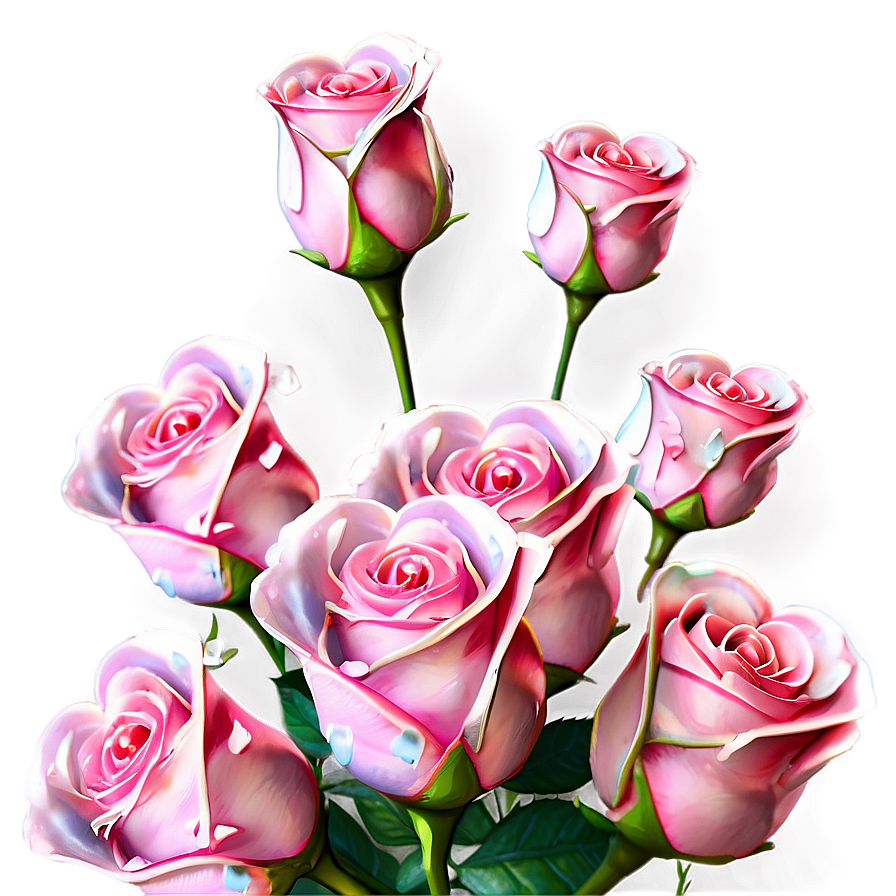 Pink Roses And Hearts Png Vrt77