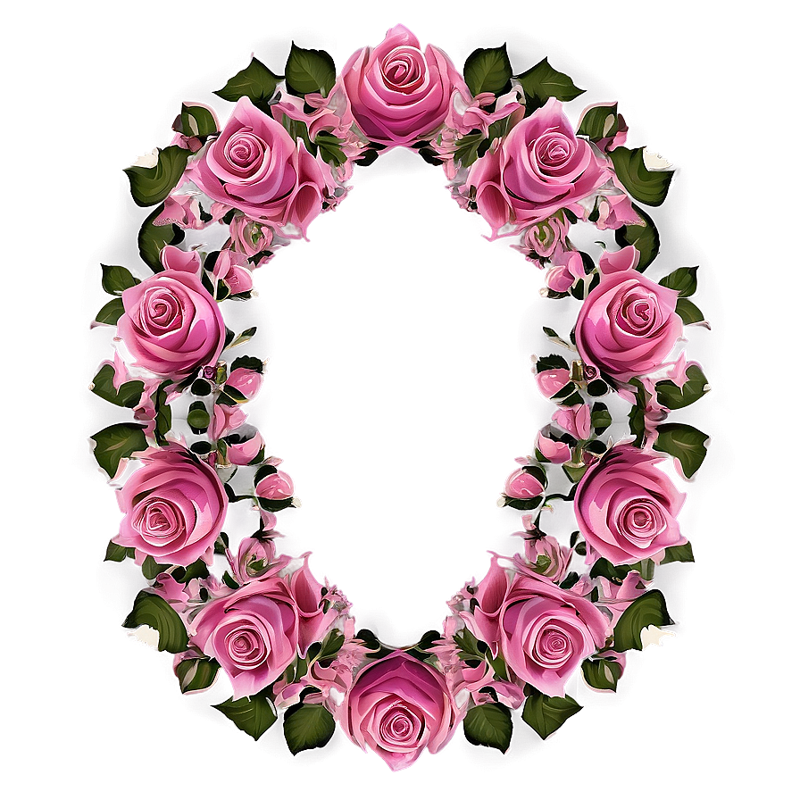 Pink Roses Border Frame Png 06122024