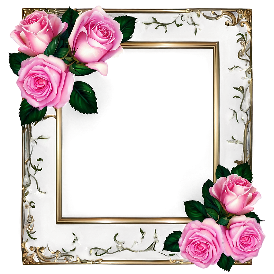 Pink Roses Border Frame Png Gad