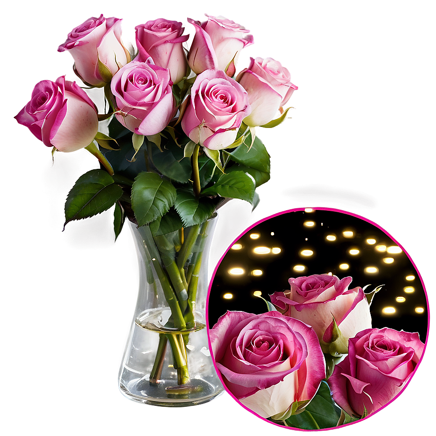 Pink Roses Celebration Png Qop78