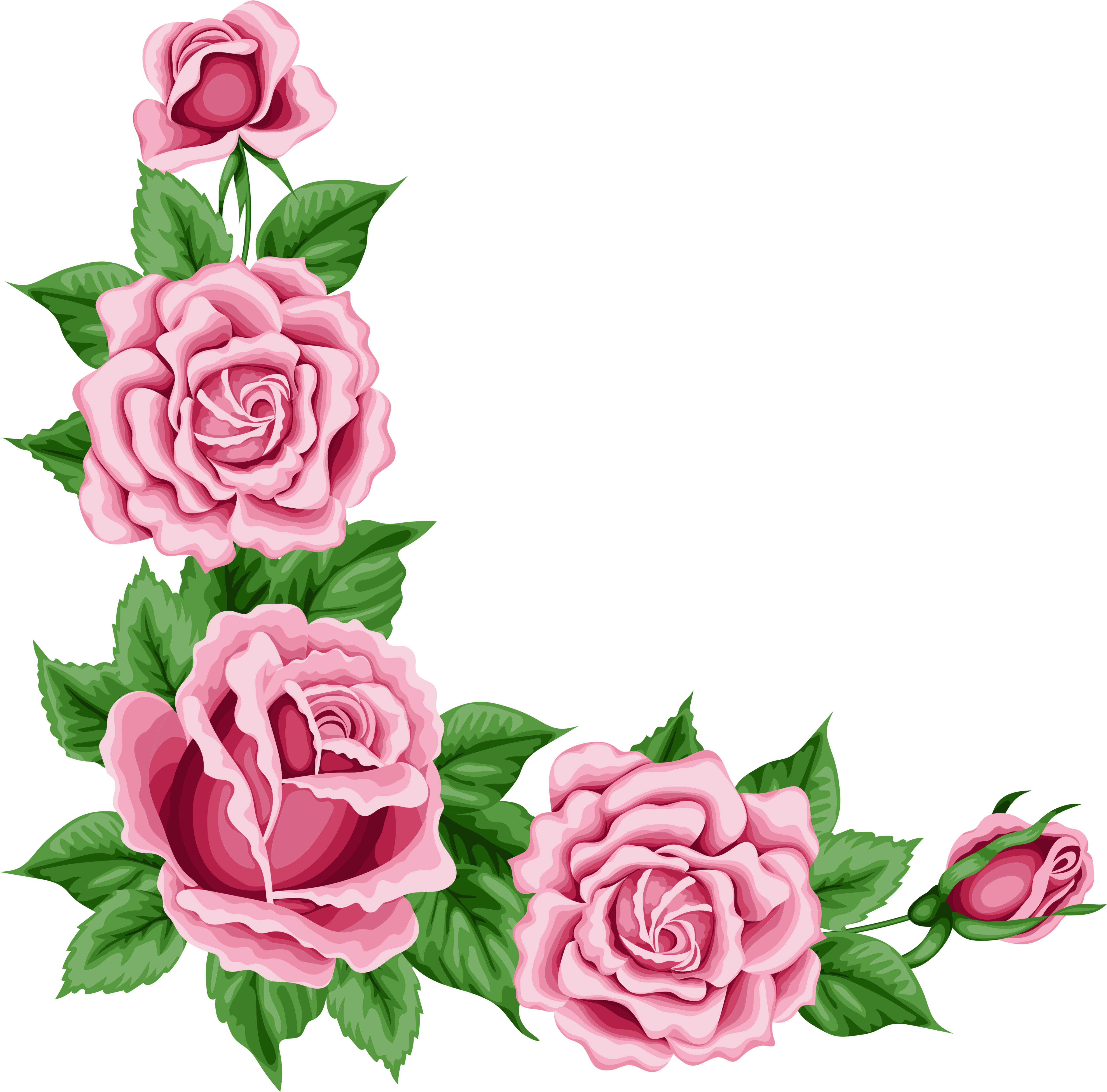 Pink Roses Corner Design