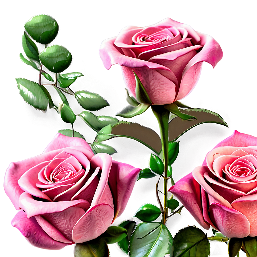 Pink Roses Digital Art Png Qkb