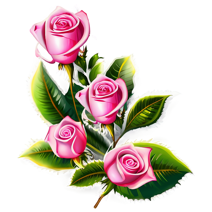 Pink Roses Festive Decoration Png 28