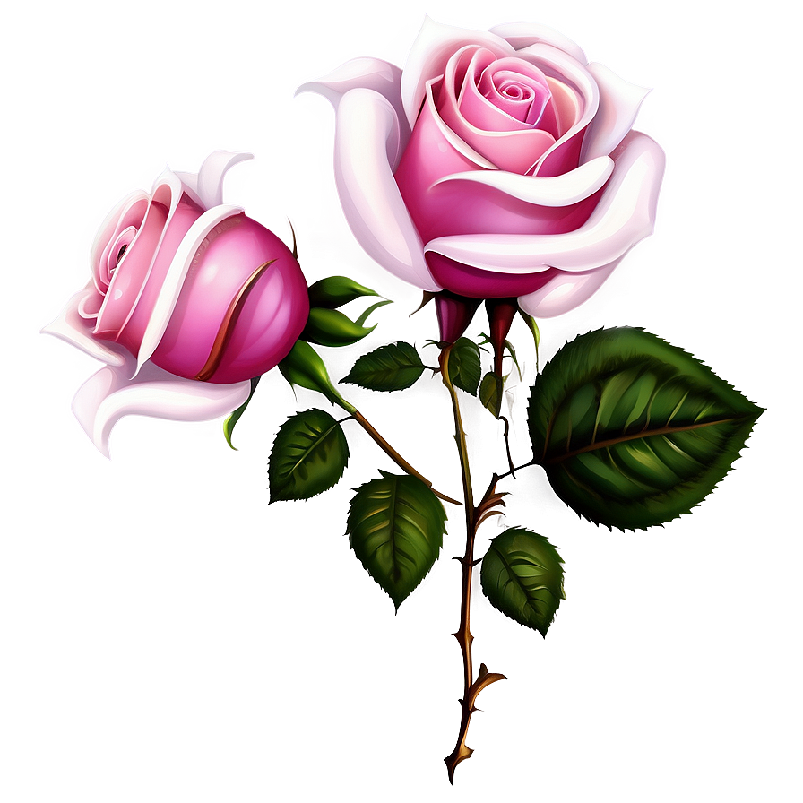 Pink Roses Festive Decoration Png Wxr51