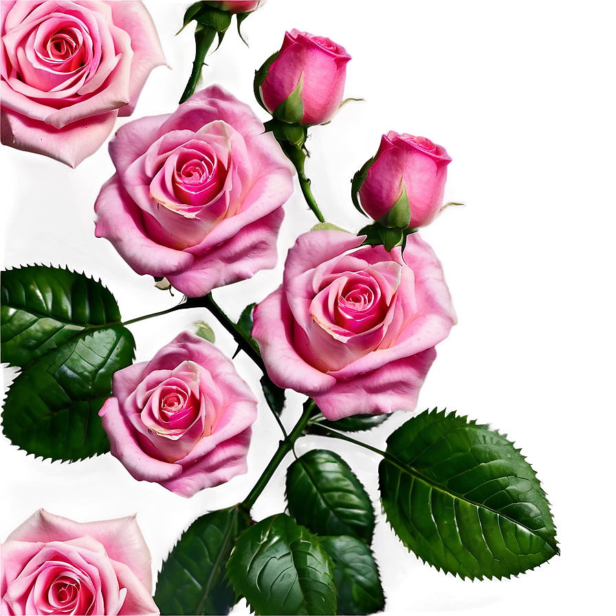 Pink Roses Floral Background Png Vja34