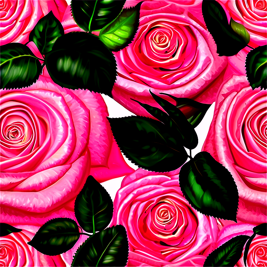 Pink Roses Floral Background Png Xfc