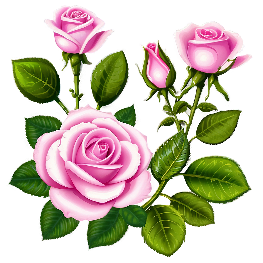 Pink Roses Garden Scene Png 06122024