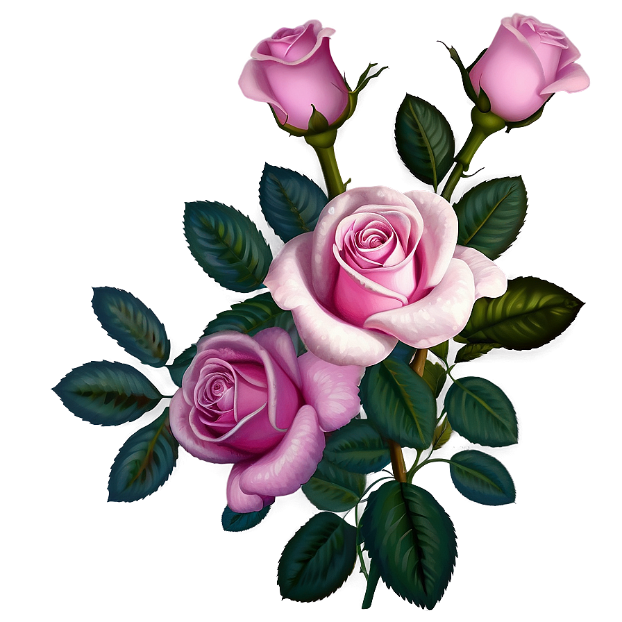 Pink Roses Garden Scene Png 25