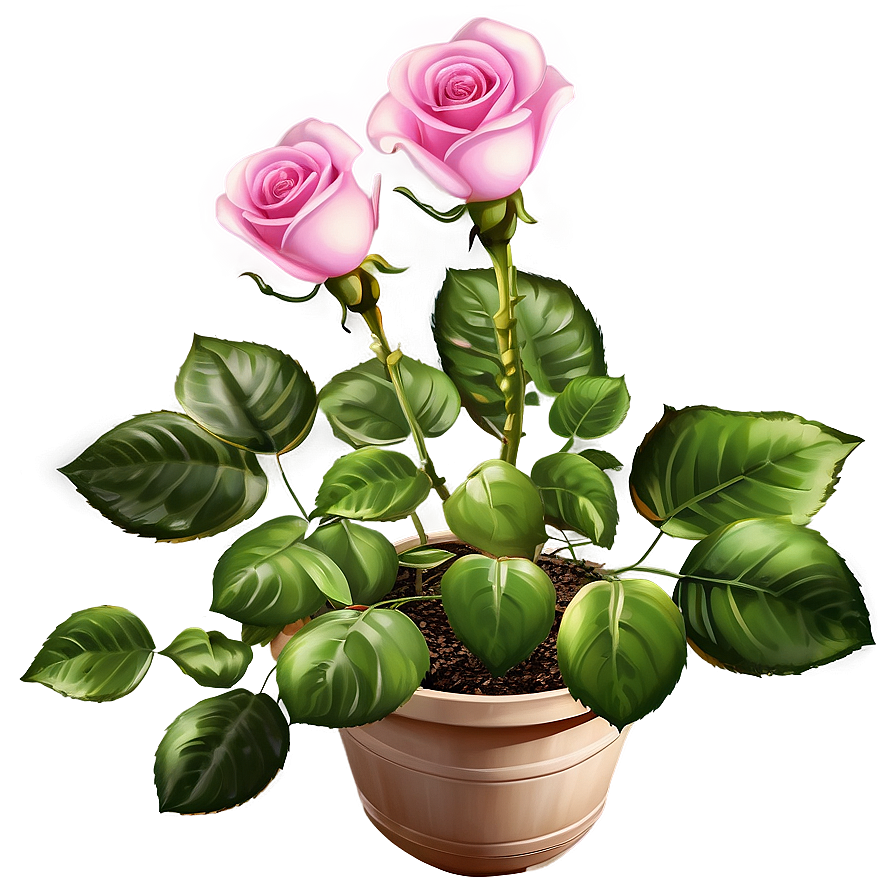 Pink Roses Garden Scene Png Wtj