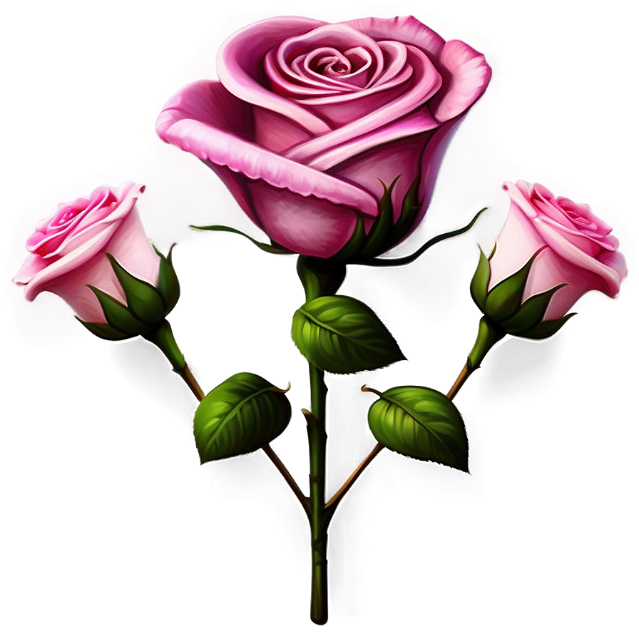 Pink Roses Hand Painted Png Lkc