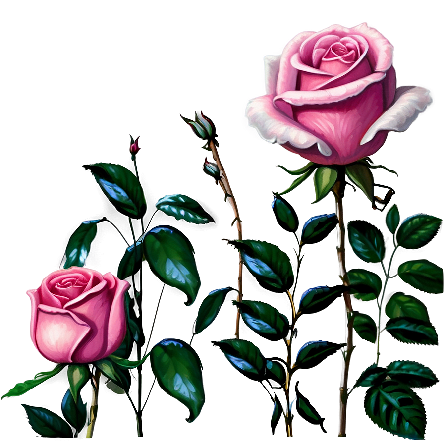 Pink Roses In The Wild Png Qys97