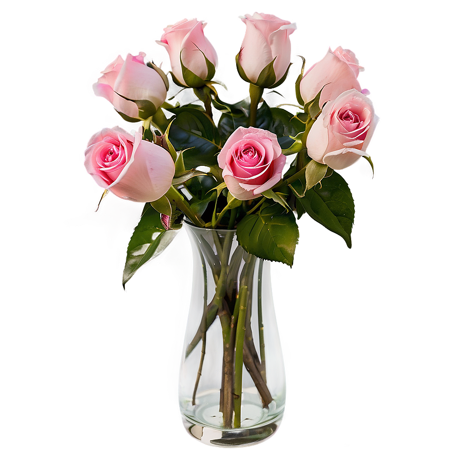 Pink Roses In Vase Png 06122024