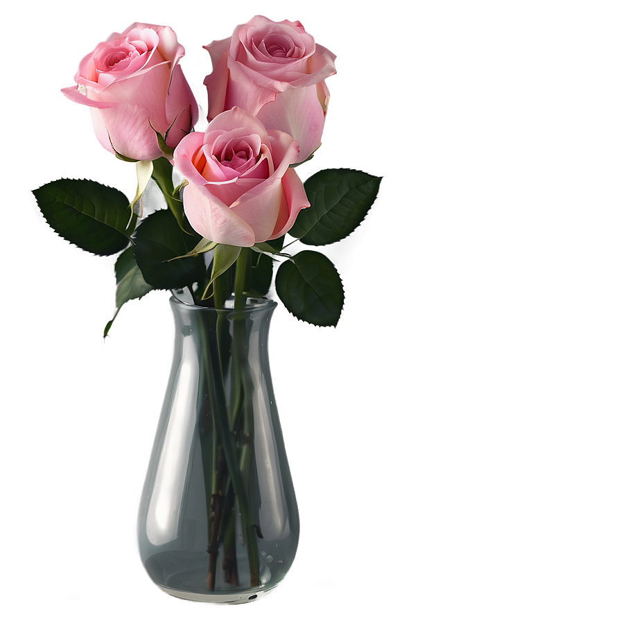 Pink Roses In Vase Png Rnm64