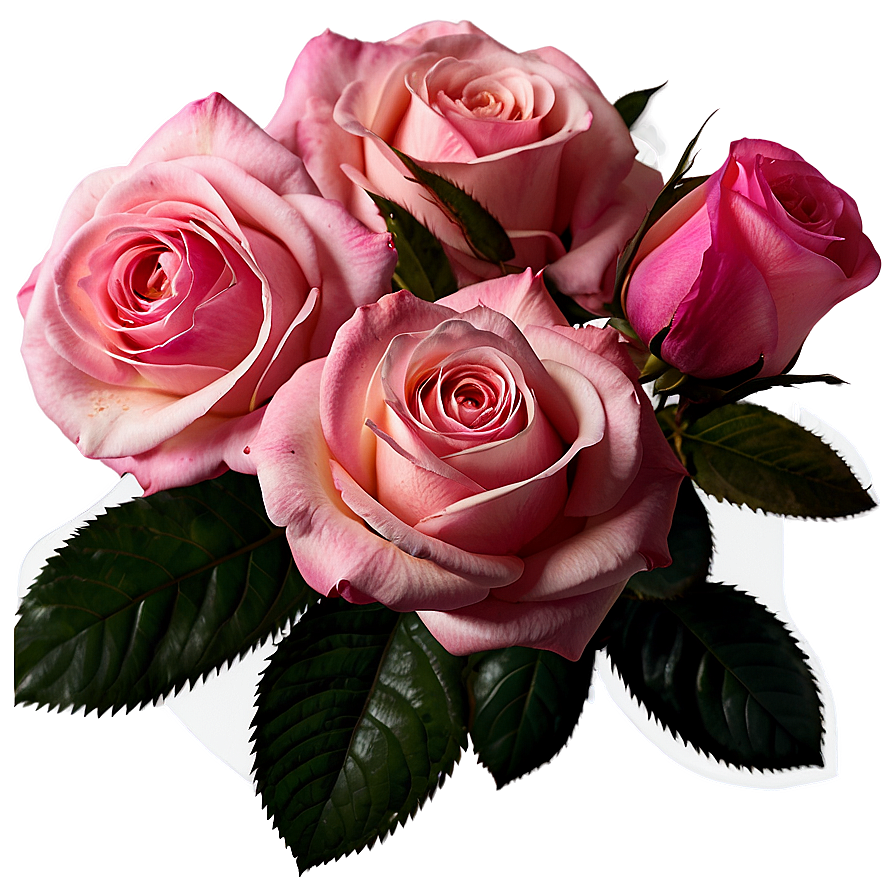 Pink Roses Spring Bouquet Png 8