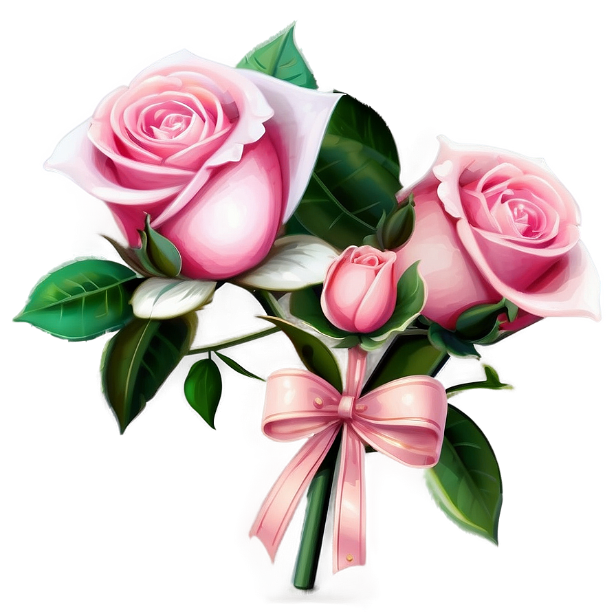 Pink Roses Spring Bouquet Png Rgl60