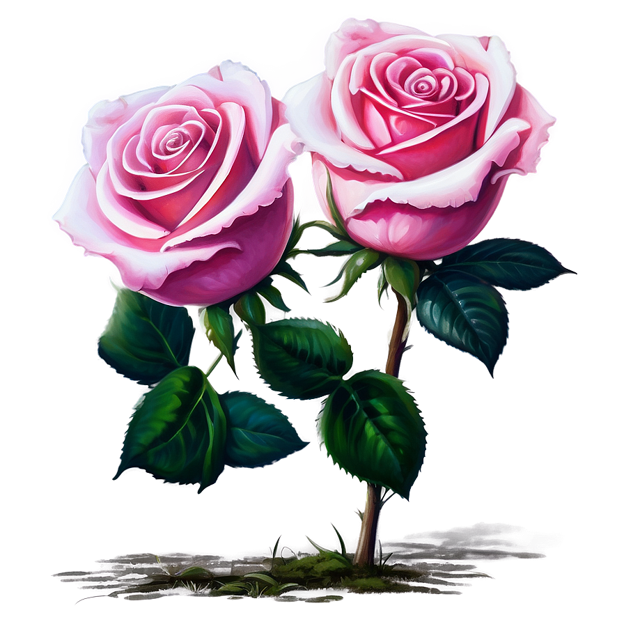 Pink Roses Under Moonlight Png Ssx75