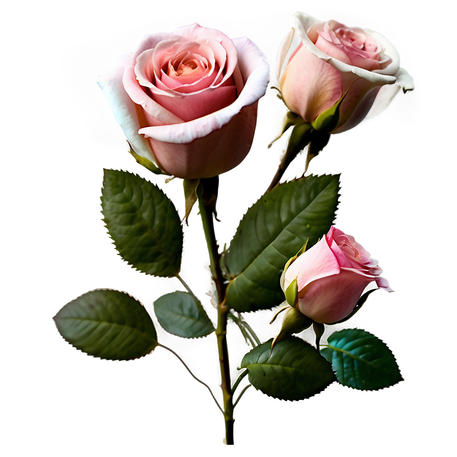 Pink Roses Watercolor Effect Png Mln