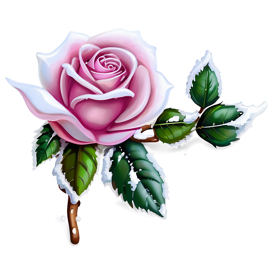 Pink Roses Winter Charm Png Oqo