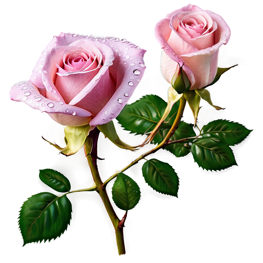 Pink Roses With Dew Drops Png 70