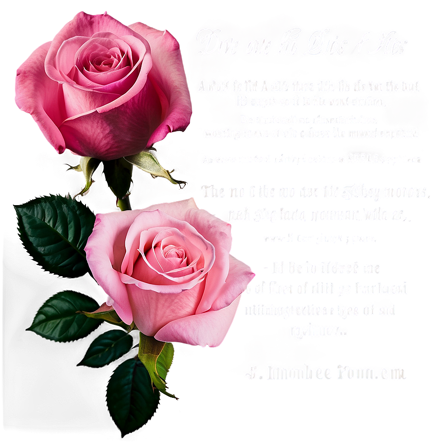 Pink Roses With Quotes Png 06122024