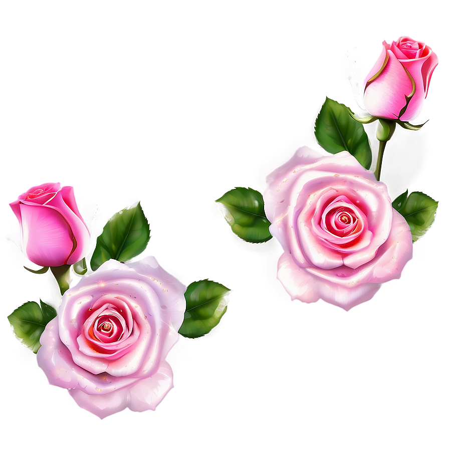 Pink Roses With Sparkles Png 06122024