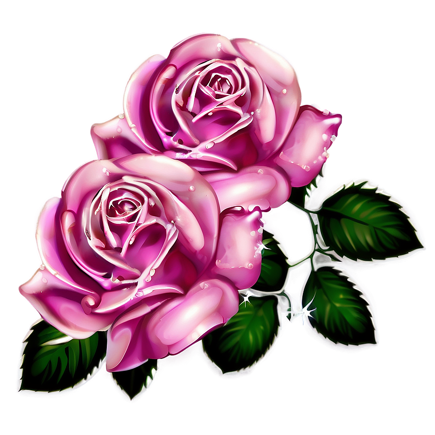 Pink Roses With Sparkles Png 06122024