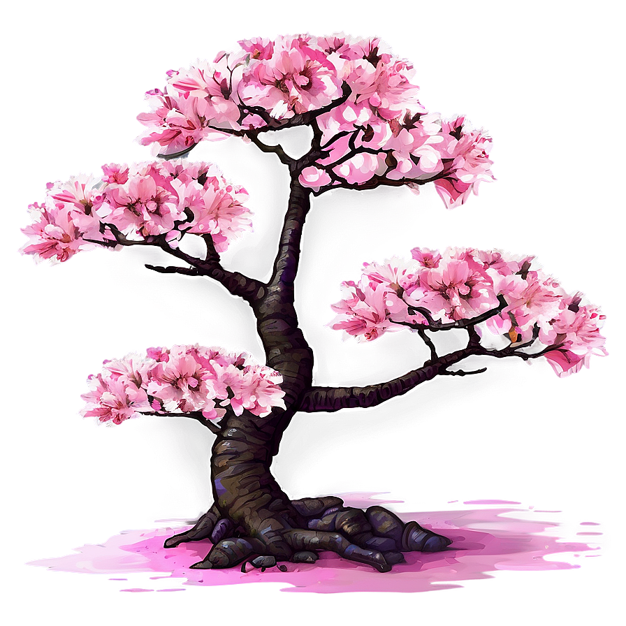 Pink Sakura Tree Landscape Png 5