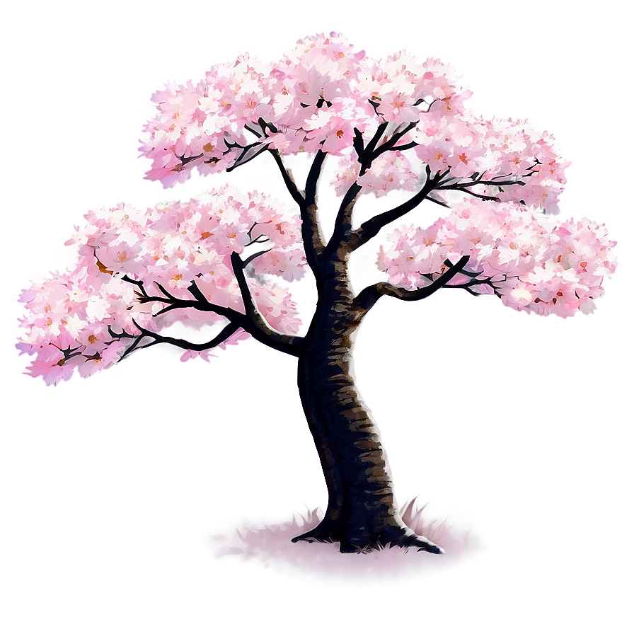 Pink Sakura Tree Landscape Png Qtn