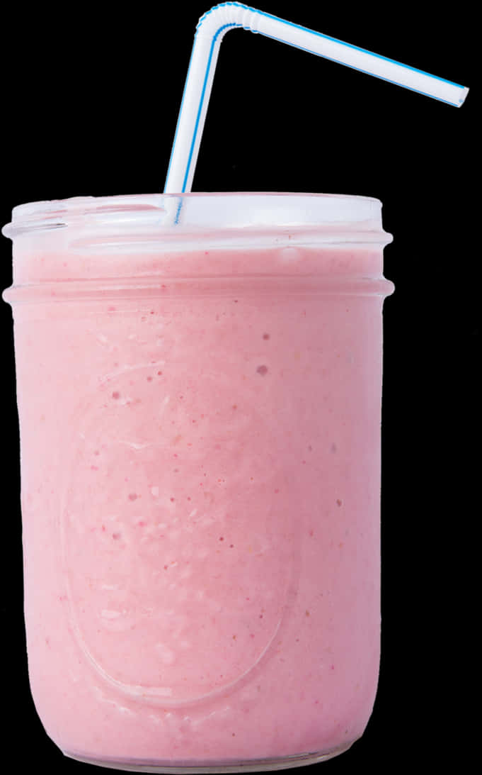 Pink Smoothiein Clear Cupwith Straw