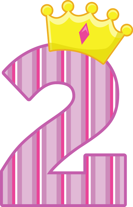 Pink Striped Number2with Crown