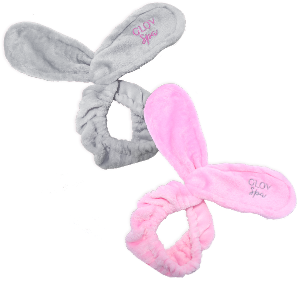 Pinkand Grey Bunny Ears Headbands