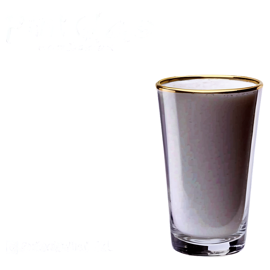 Pint Glass With Gold Rim Png Jpl29