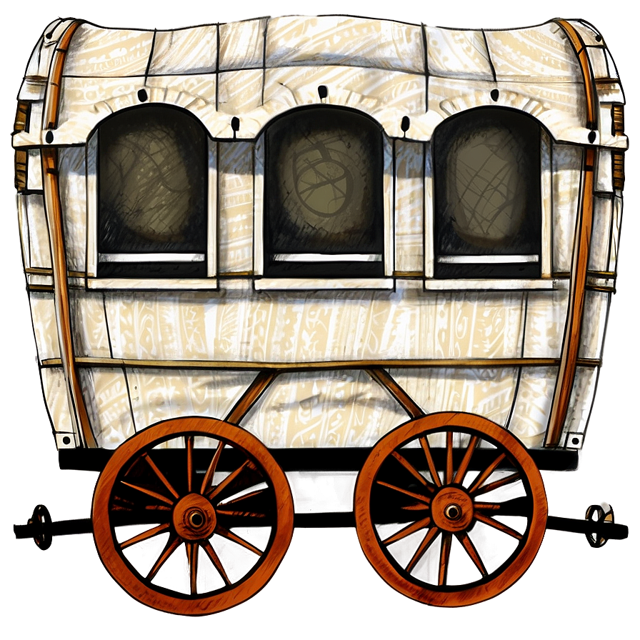 Pioneer Covered Wagon Drawing Png 06292024