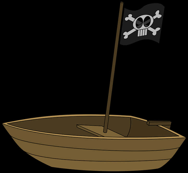 Pirate Flagon Boat Illustration