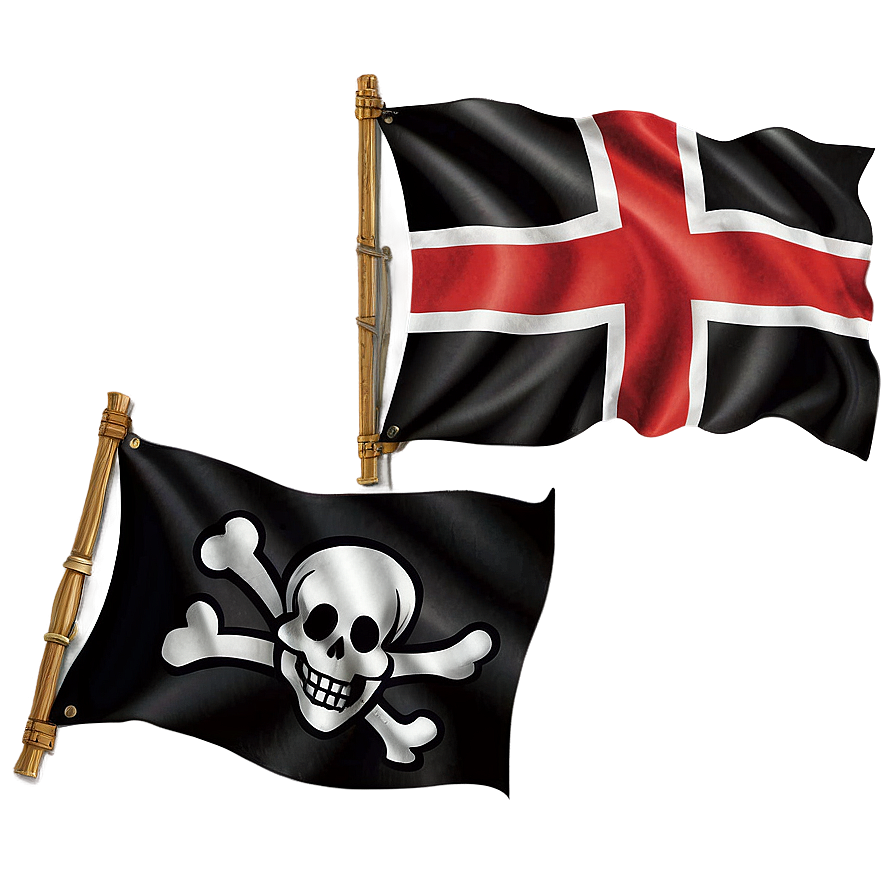 Pirate Flags Jolly Rogerand Red Cross