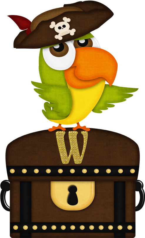 Pirate Parrotwith Treasure Chest